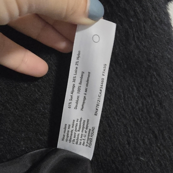 Eileen Fisher Sheared Texture Black Coat suri alpaca and wool blend pockets - Picture 10 of 12